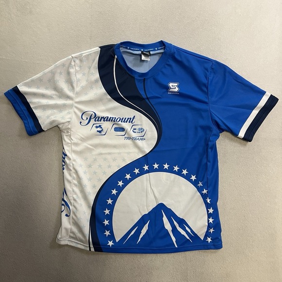 Squadra Other - Squadra Cycling Shirt Mens Size Large Blue White Paramount Pictures Short Sleeve